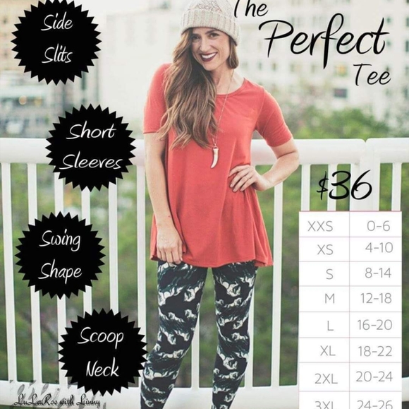 XS Lularoe Perfect Tee - Picture 3 of 5